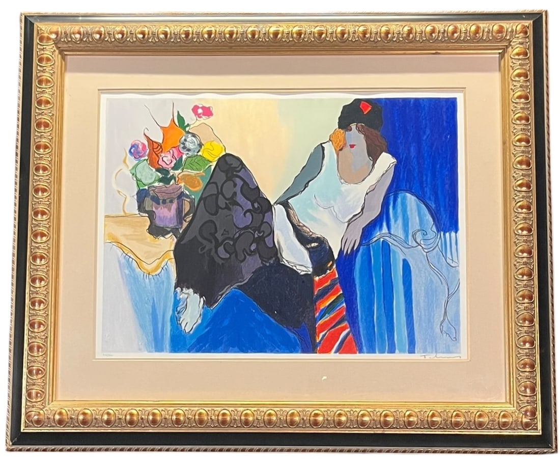 "RECLINING WOMAN" PAINTING BY ITZCHAK TARKAY: "RECLINING WOMAN" PAINTING BY ITZCHAK TARKAY. Height: 64 in. by Width: 42 in.