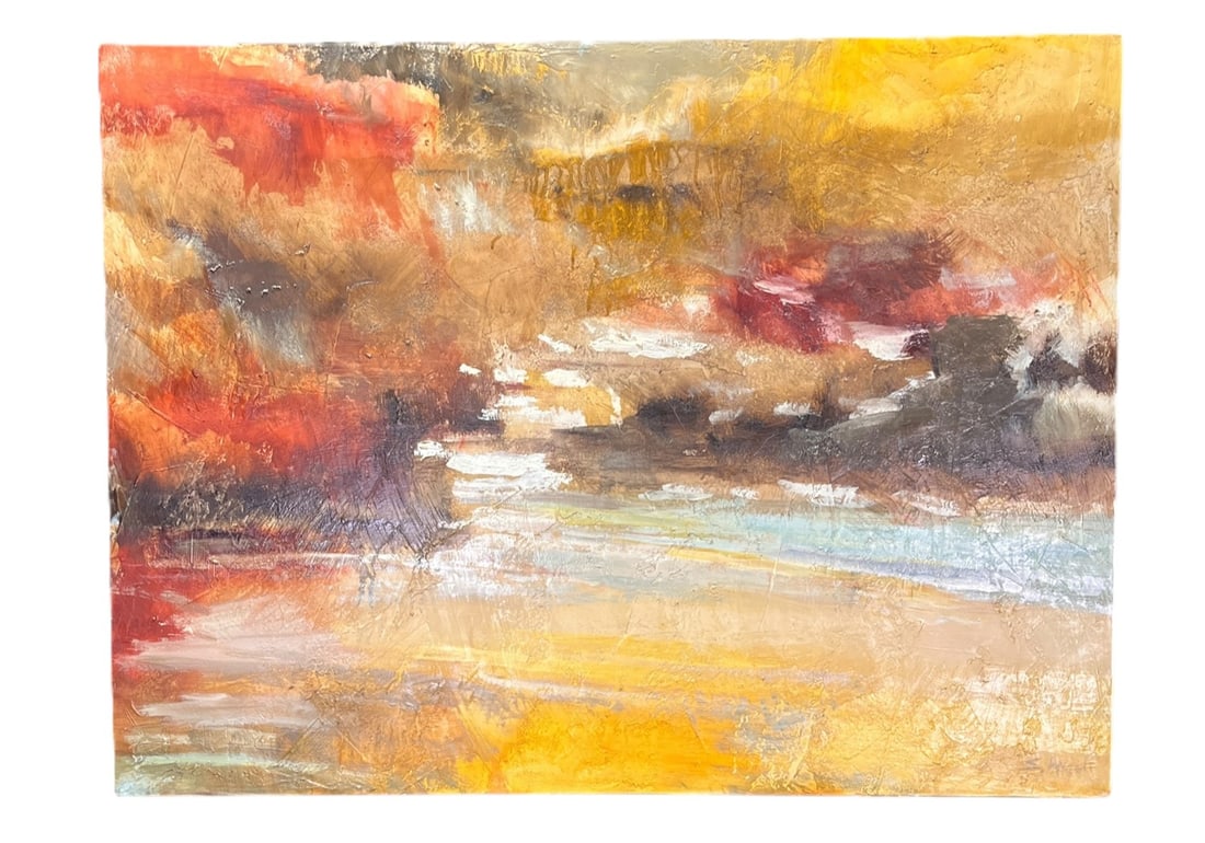 ABSTRACT SUNSET ACRYLIC ON CANVAS (1 of 5)