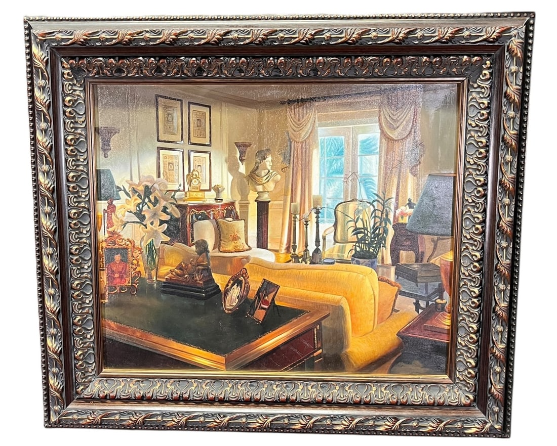 TRADITIONAL HOME SCENE PAINTING FRAMED (1 of 3)