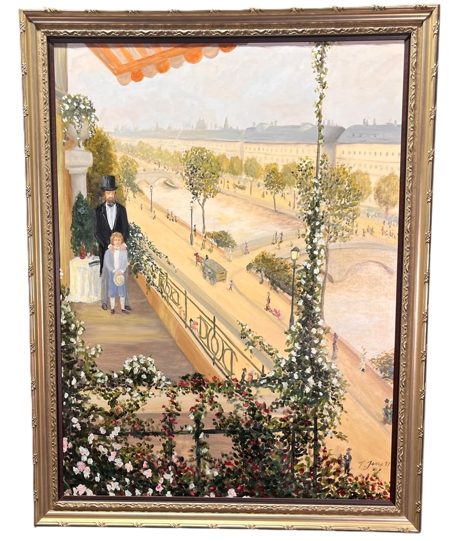 PARIS PAINTING SIGNED BY T JONES (1 of 4)