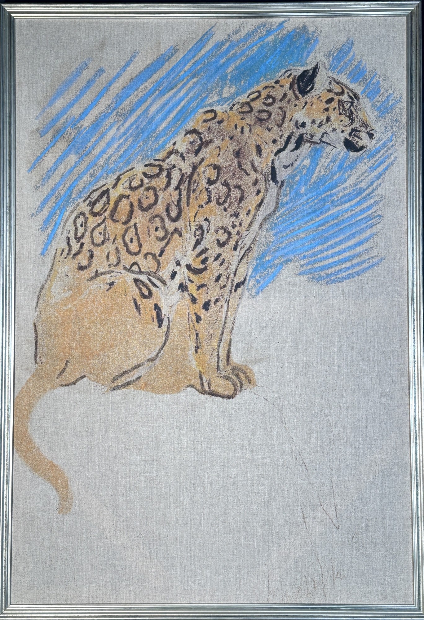 "STUDY OF A JAGUAR" BY JOHN MACALLAN SWAN: "STUDY OF A JAGUAR" ACRYLIC ON CANVAS BY JOHN MACALLAN SWAN Height: 52 in. by Width: 36 in.
