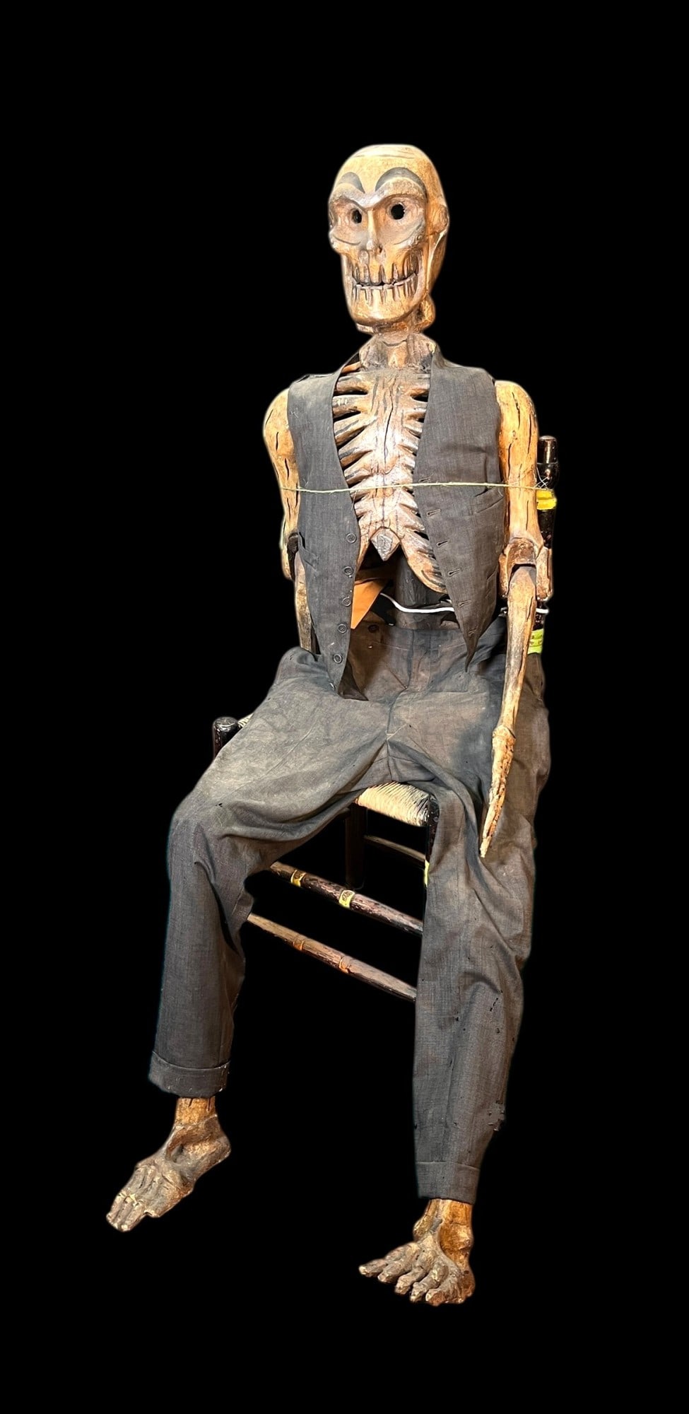 SEATED SKELETON ART: SEATED SKELETON ART Height: 57 in. by Width: 25 in. by Depth: 42 in.