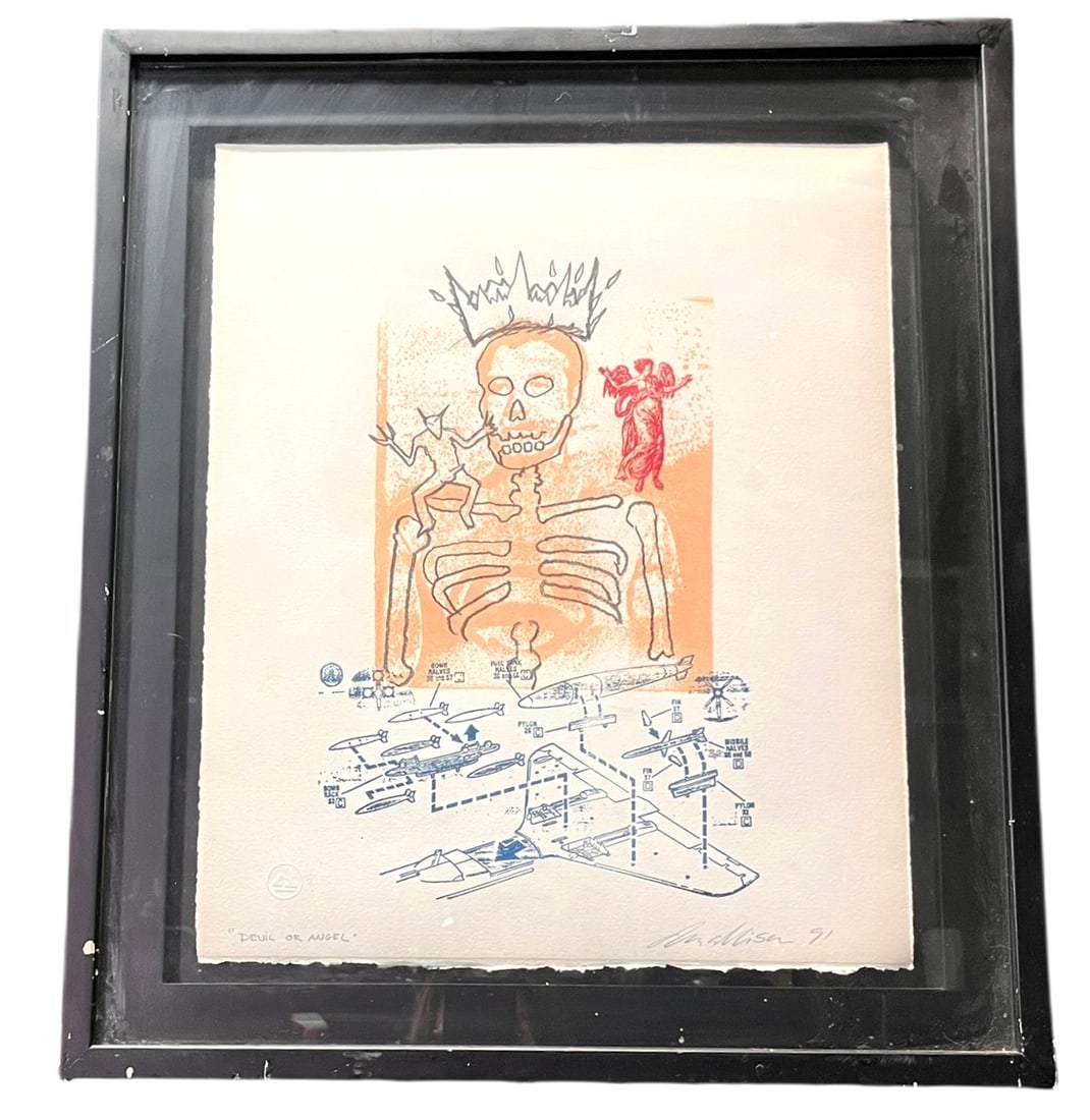 "DEVIL AND ANGEL" SIGNED BY ADDISON: "DEVIL AND ANGEL" SIGNED BY ADDISON Height: 23.5 in. by Width: 20 in. by Depth: 1 IN.