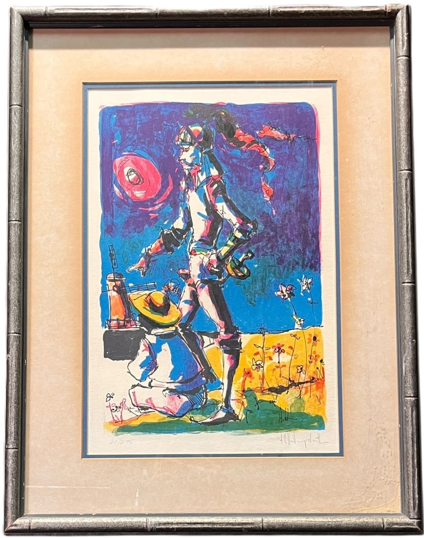 COLORED LITHOGRAPH SIGNED BY LISTED ARTIST (1 of 6)