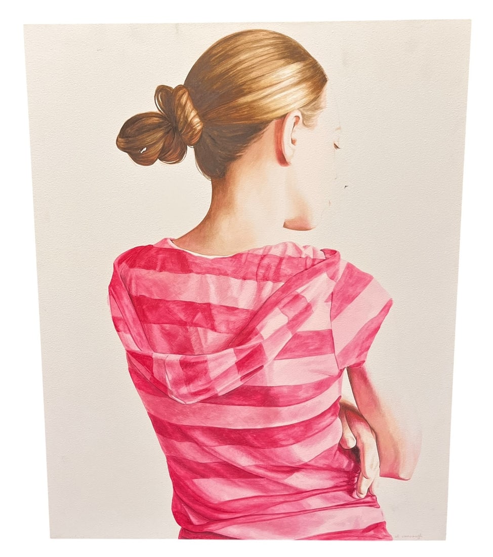 "DO YOU PINKY SWEAR" WATERCOLOR BY ALI CAVANNAH: "DO YOU PINKY SWEAR" WATERCOLOR ON CLAY PANEL , BY ALI CAVANNAH 2007 Height: 20 in. by Width: 16 in. by Depth: 2 in.