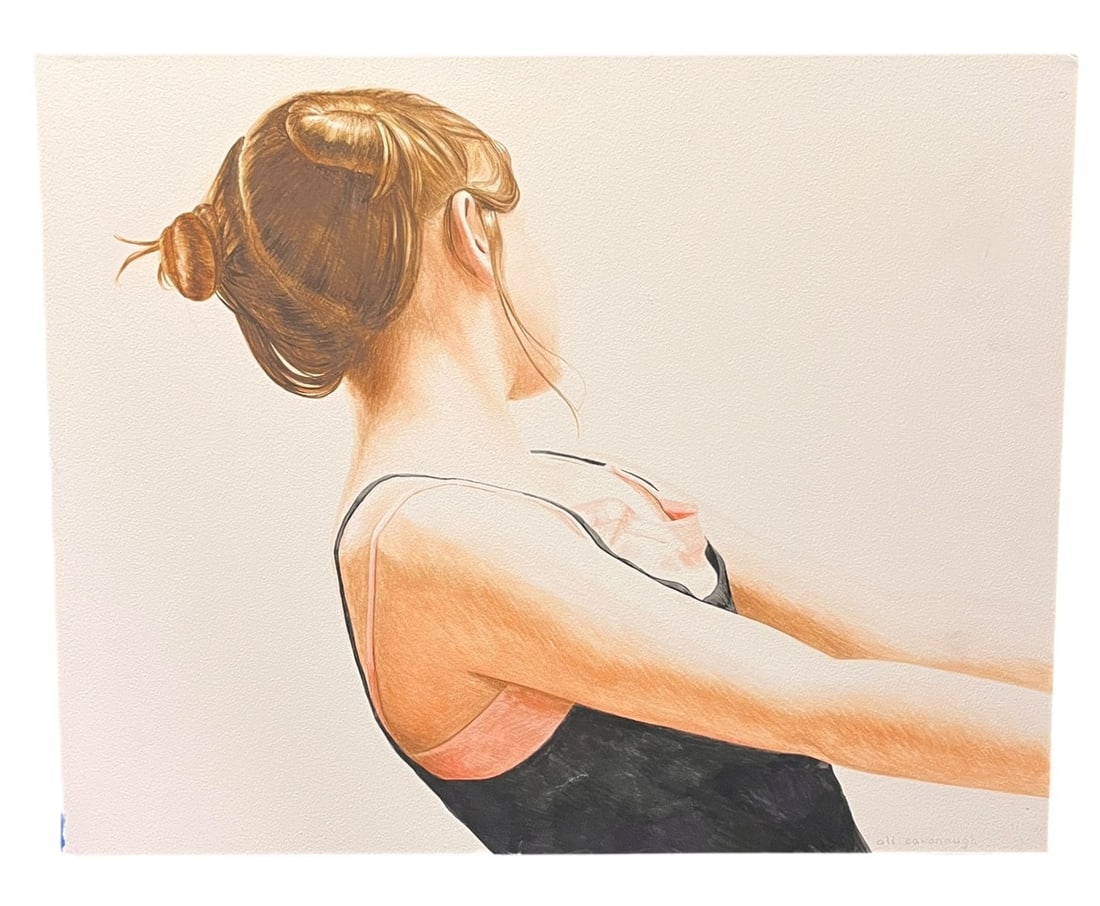"SWAY HERE" WATERCOLOR ON CLAY BY ALI CAVANNAH: "SWAY HERE" WATERCOLOR ON CLAY PANEL BY ALI CAVANAUGH. Height: 16 in. by Width: 20 in. by Depth: 2 in.