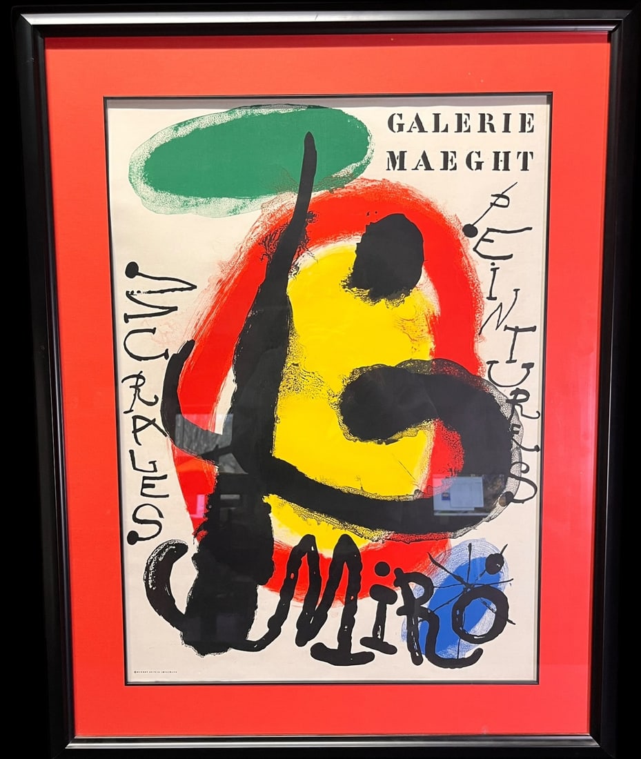 GALERIE MAEGHT MIRO POSTER: GALERIE MAEGHT MIRO POSTER. FRAMED. Height: 33 in. by Width: 26.5 in.