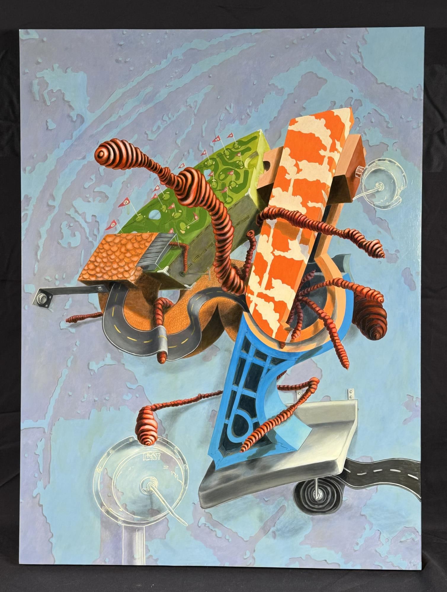 J. TODD ALLISON "FOUR ATE THREE AND SO ON": J. TODD ALLISON "FOUR ATE THREE AND SO ON" OIL ON PANEL, 2013. Height: 40 in. by Width: 30 in. by Depth: 2 in.