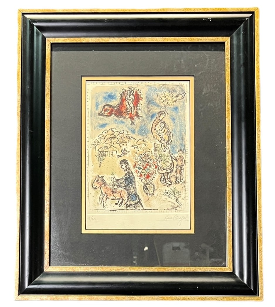 "ENTRE PRINTEMPS ETE" LITHOGRAPH BY MARC CHAGALL: "ENTRE PRINTEMPS ETE" LITHOGRAPH BY MARC CHAGALLArtist: Marc ChagallTiTle: ?Entre printemps et ?t? (Between Spring andSummer)?, 1973Medium: Color lithograph on Arches paperHand-signed and numbered 75/