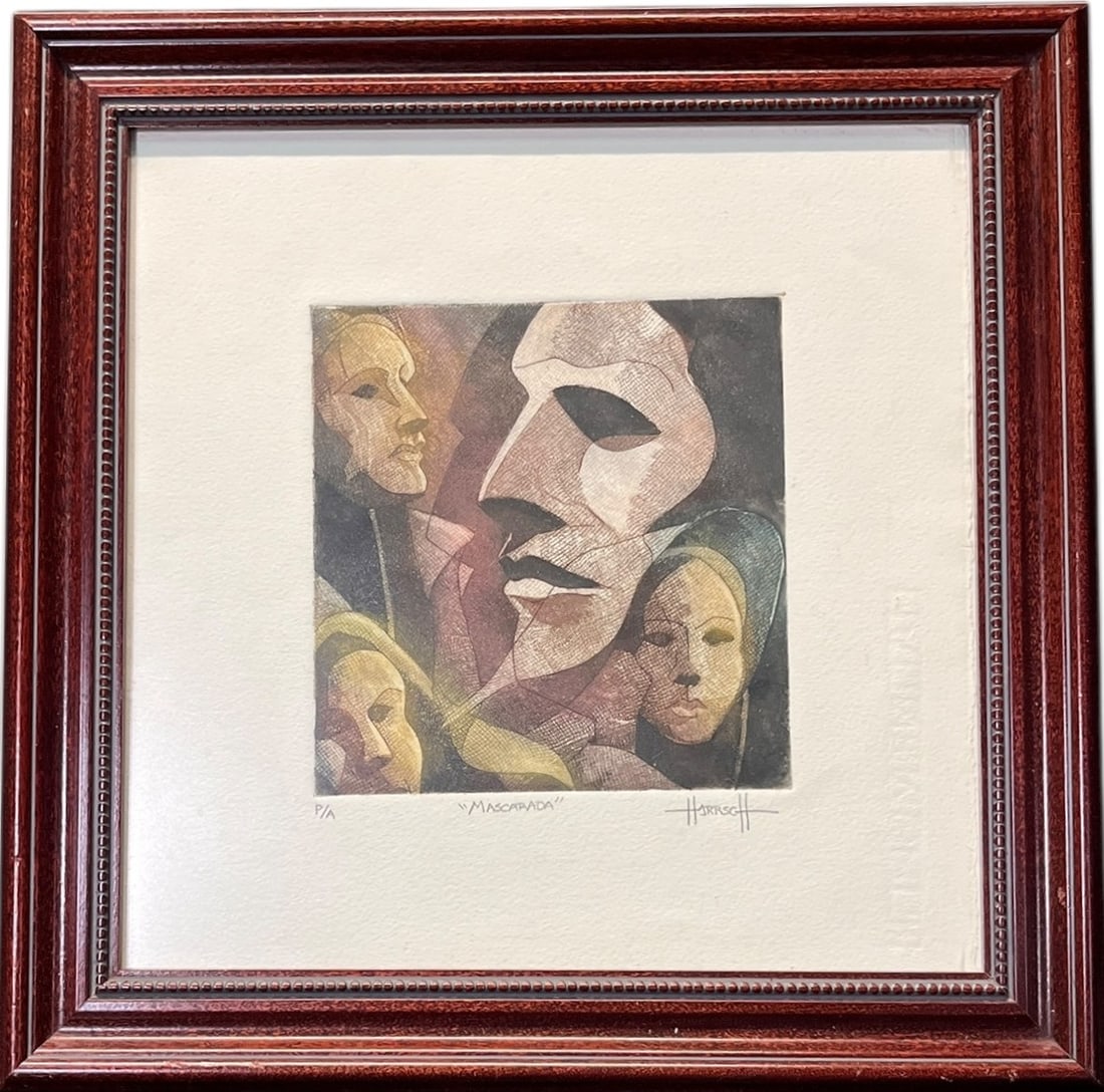 "MASCARADA" LITHOGRAPH BY HARISCH (1 of 4)