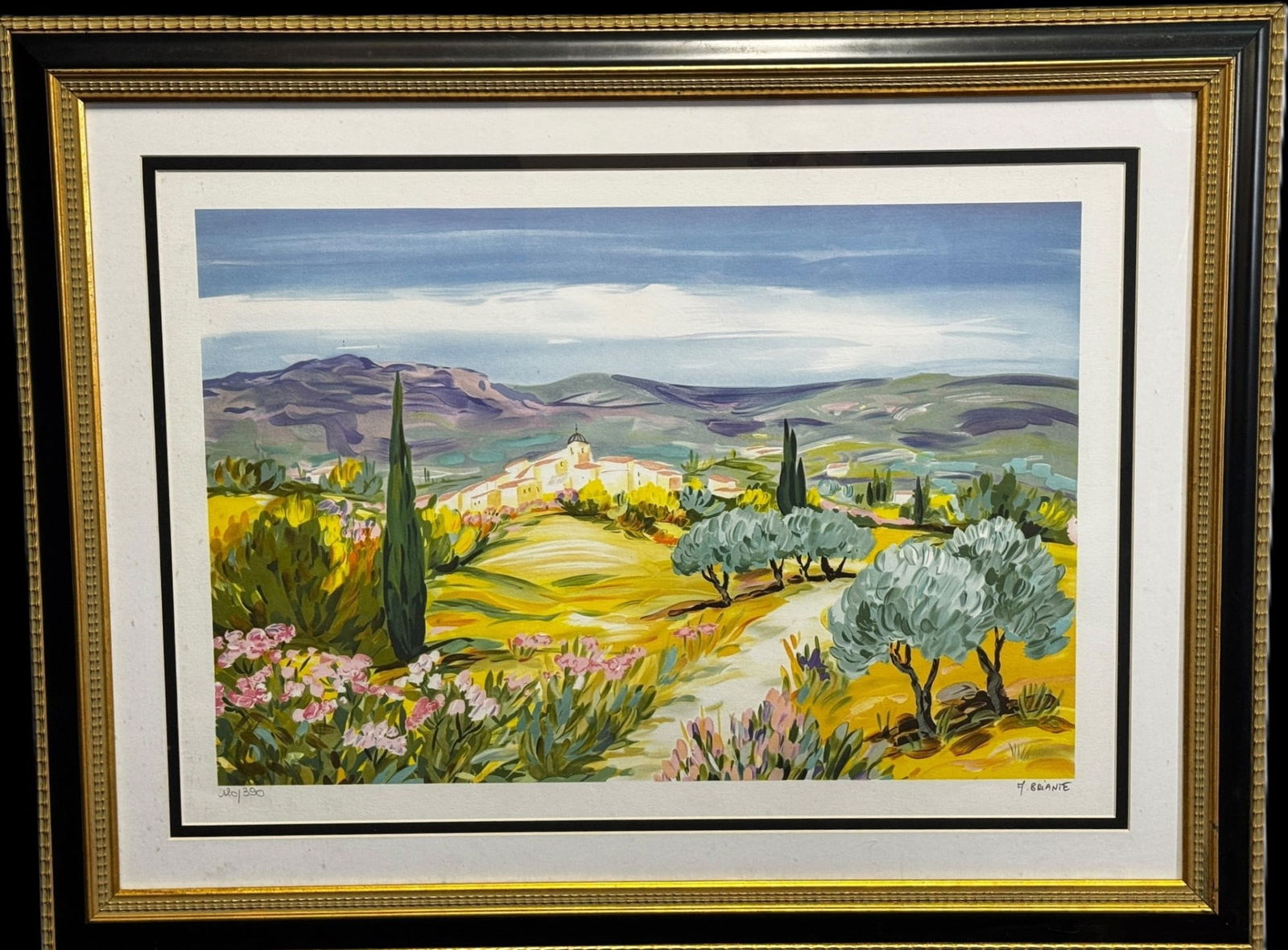 "LES ALPILLES S'ENDORMENT" LITHOGRAPH BY BRIANTE (1 of 4)