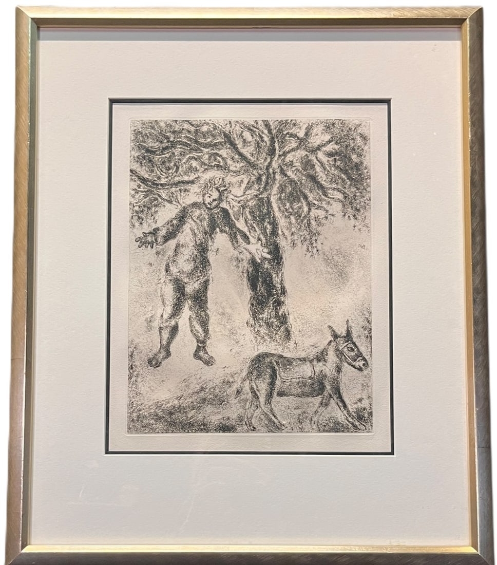 "THE END OF ABSALOM" ETCHING BY MARC CHAGALL: "THE END OF ABSALOM" ETCHING BY MARC CHAGALL. Height: 22 in. by Width: 18.5 in.