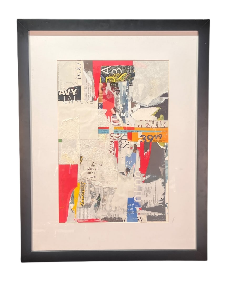 "COMPOSED IV" BY FERN CASSIDY, COLLAGE ON PAPER (1 of 3)