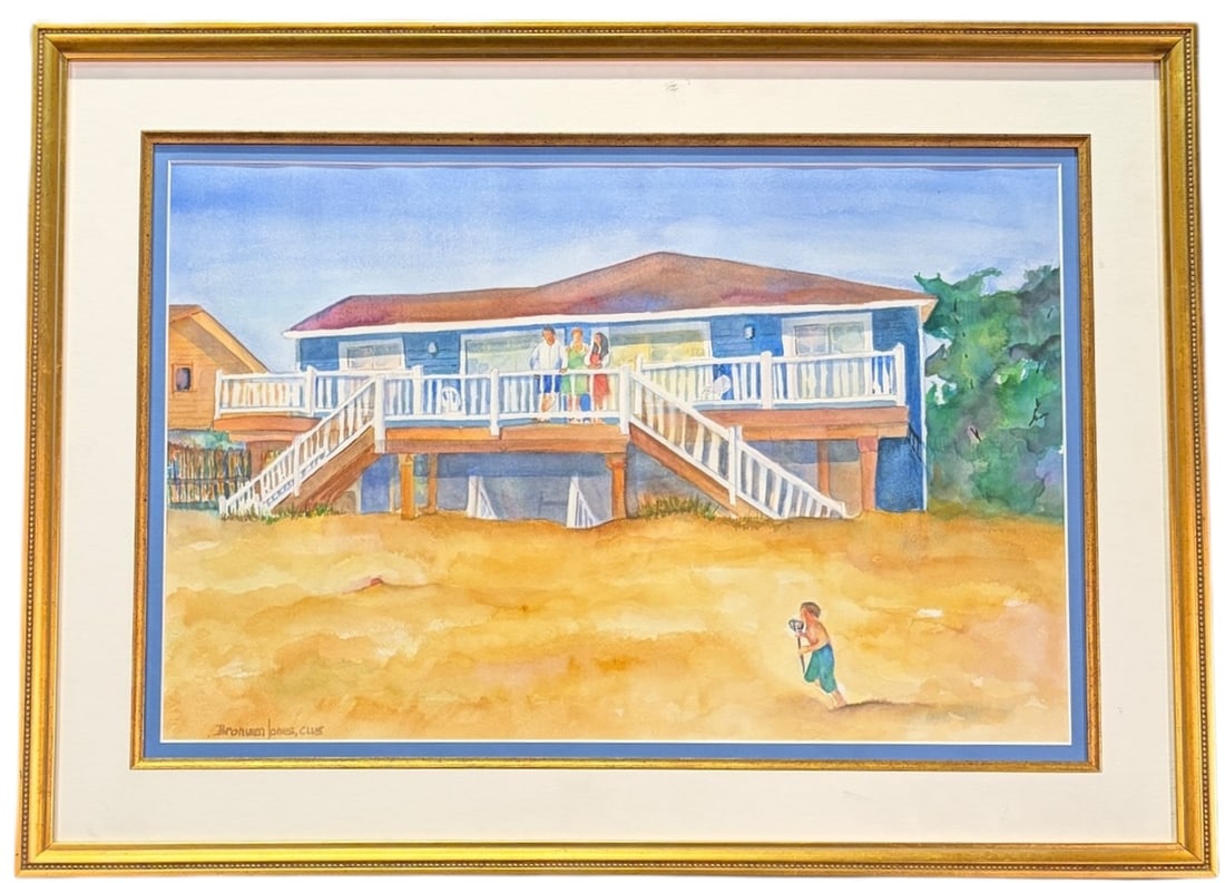 BEACH HOUSE WATERCOLOR BY BRONWEN JONES (1 of 3)