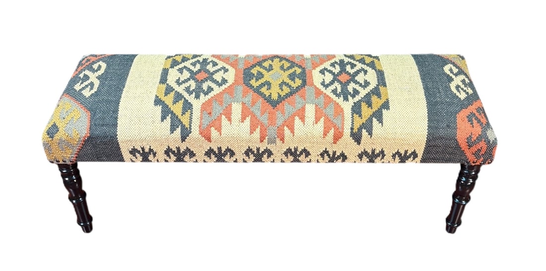 KILIM UPHOLSTERED BENCH (1 of 5)