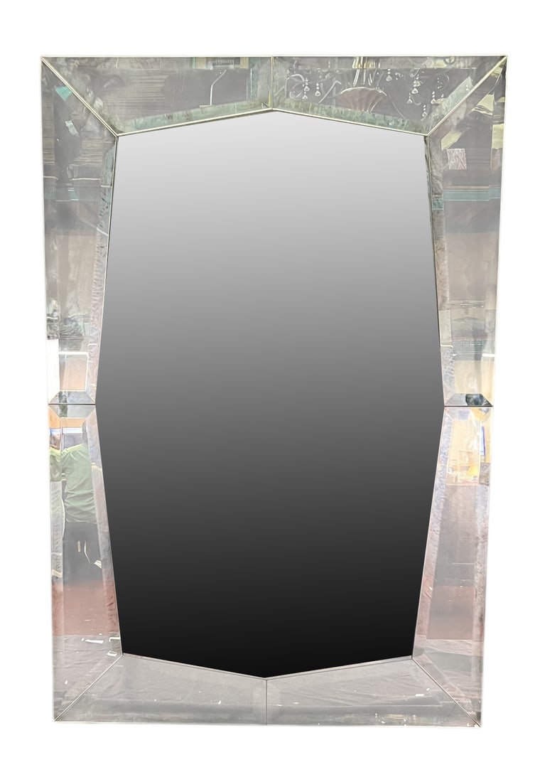 MCM-STYLE CHROME FRAMED MIRROR (1 of 3)