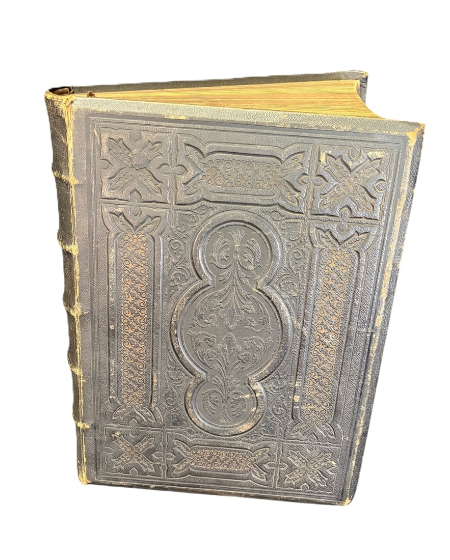 CIRCA 1860's LEATHER BOUND HOLY BIBLE (1 of 8)