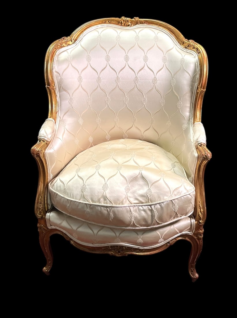 ANTIQUE FRENCH LOUIS XV BERGERE CHAIR (1 of 6)