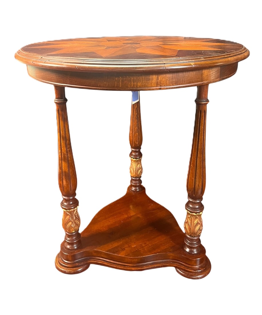 PEDESTAL TABLE WITH SUNBURST INLAY (1 of 4)