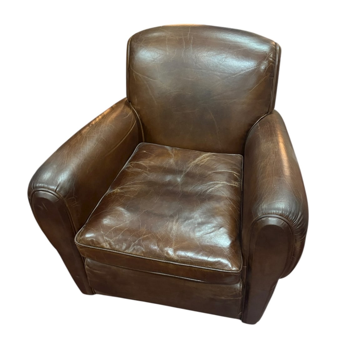 BROWN LEATHER CLUB CHAIR (1 of 4)