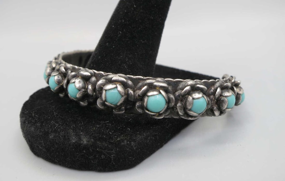 STERLING SILVER TURQUOISE CUFF BRACELET - 2