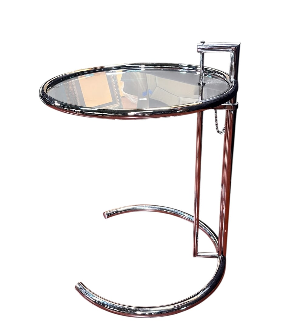 ADJUSTABLE CHROME TABLE BY EILEEN GRAY (1 of 5)