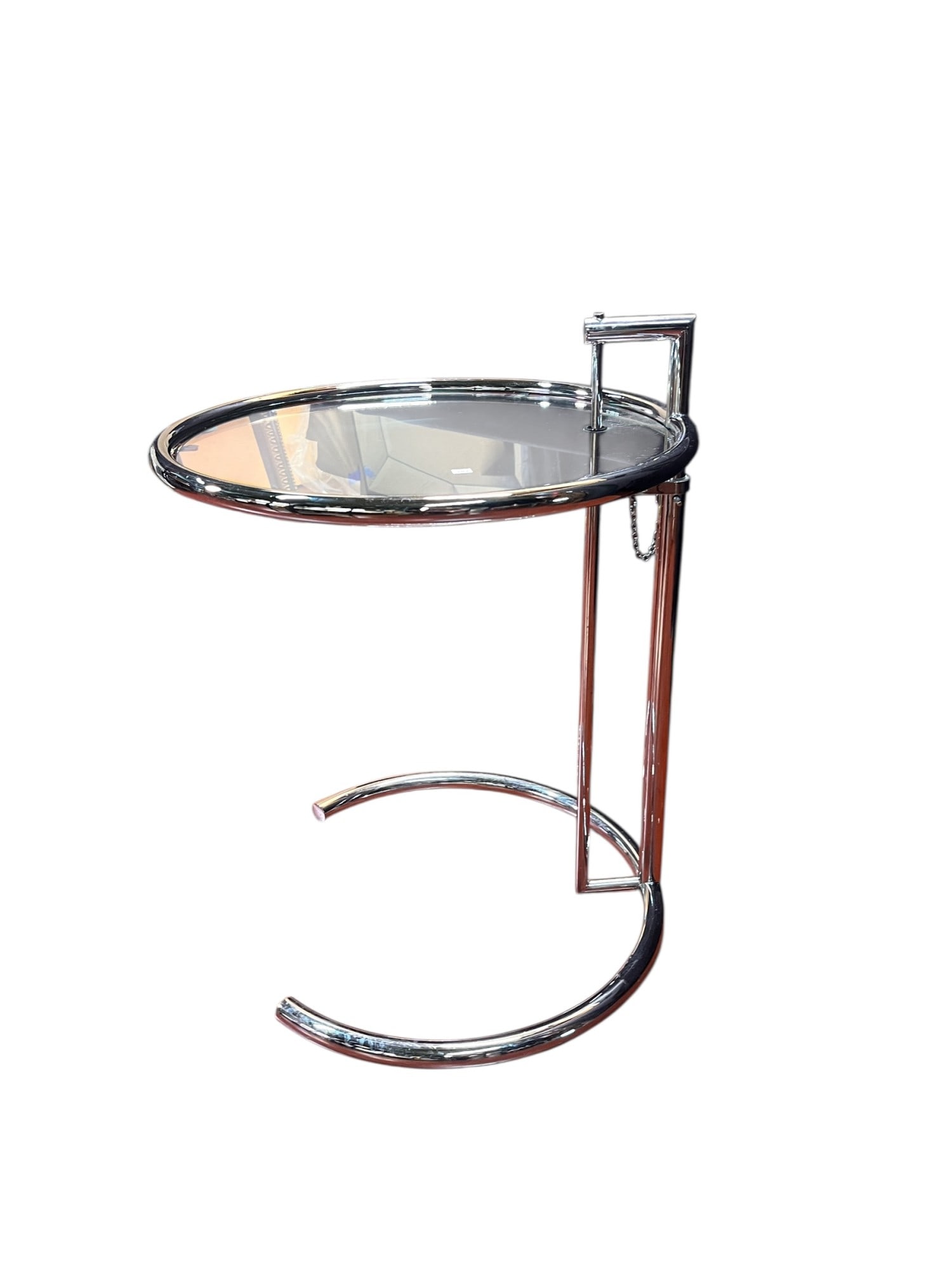 ADJUSTABLE CHROME TABLE BY EILEEN GRAY - 2