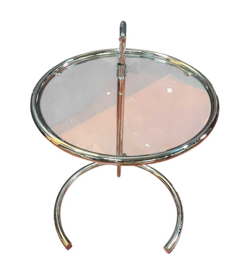 ADJUSTABLE CHROME TABLE BY EILEEN GRAY - 4