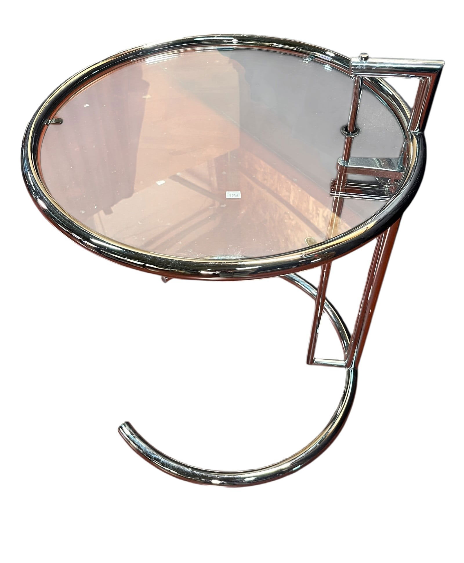 ADJUSTABLE CHROME TABLE BY EILEEN GRAY - 5