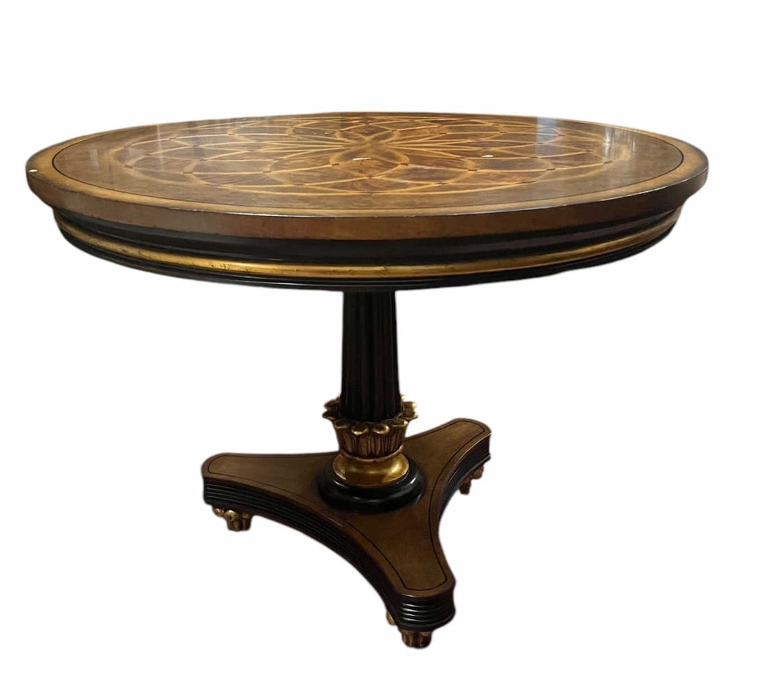 REGENCY STYLE PARQUET TOP CENTER TABLE (1 of 3)