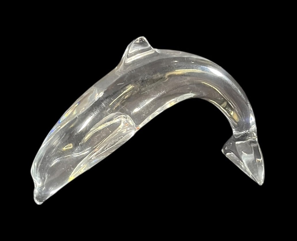 THREE BACCARAT CRYSTAL DOLPHINS - 3
