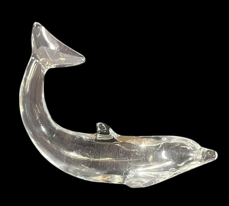 THREE BACCARAT CRYSTAL DOLPHINS - 4