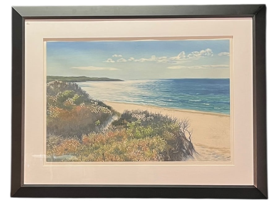 BEACH FRONT SCENE PRINT: BEACH FRONT SCENE PRINT. Height: 37.5 in. by Width: 49.5 in.