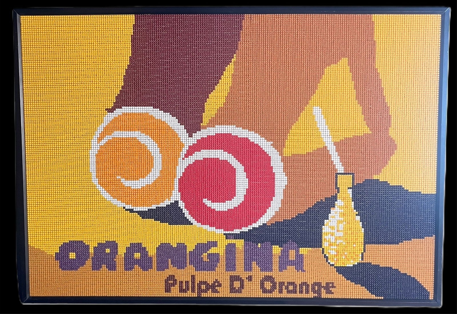 ORANGINA MOSIAC: ORANGIA PURPLE MOSIAC. Height: 31.3 in. by Width: 44.3 in.