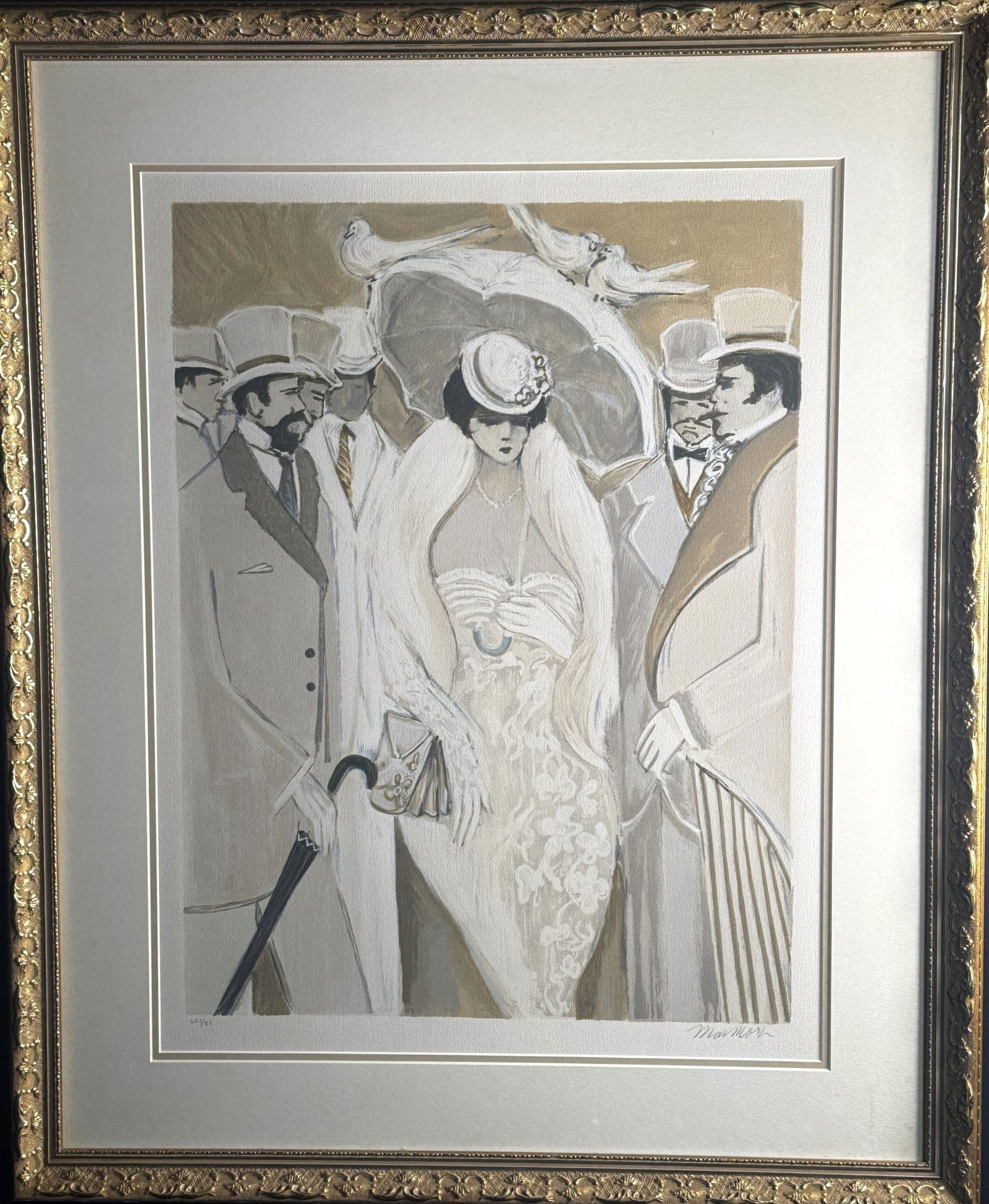 "THREE DOVES" BY ISACC MAIMON, LIII/CC: "THREE DOVES" BY ISACC MAIMON, LIII/CC. Height: 36 in. by Width: 29 in.