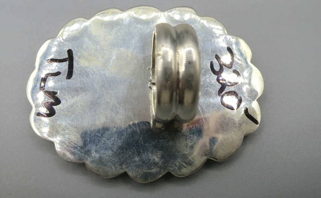 SILVER TURQUOISE FLOWER RING - 4