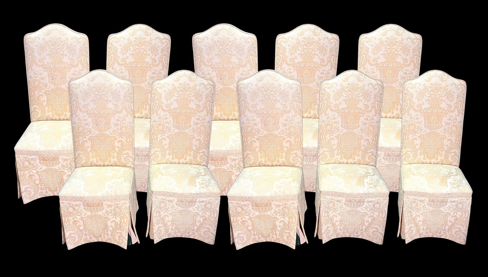 SET OF TEN SLIPCOVERED DINING CHAIRS (1 of 8)