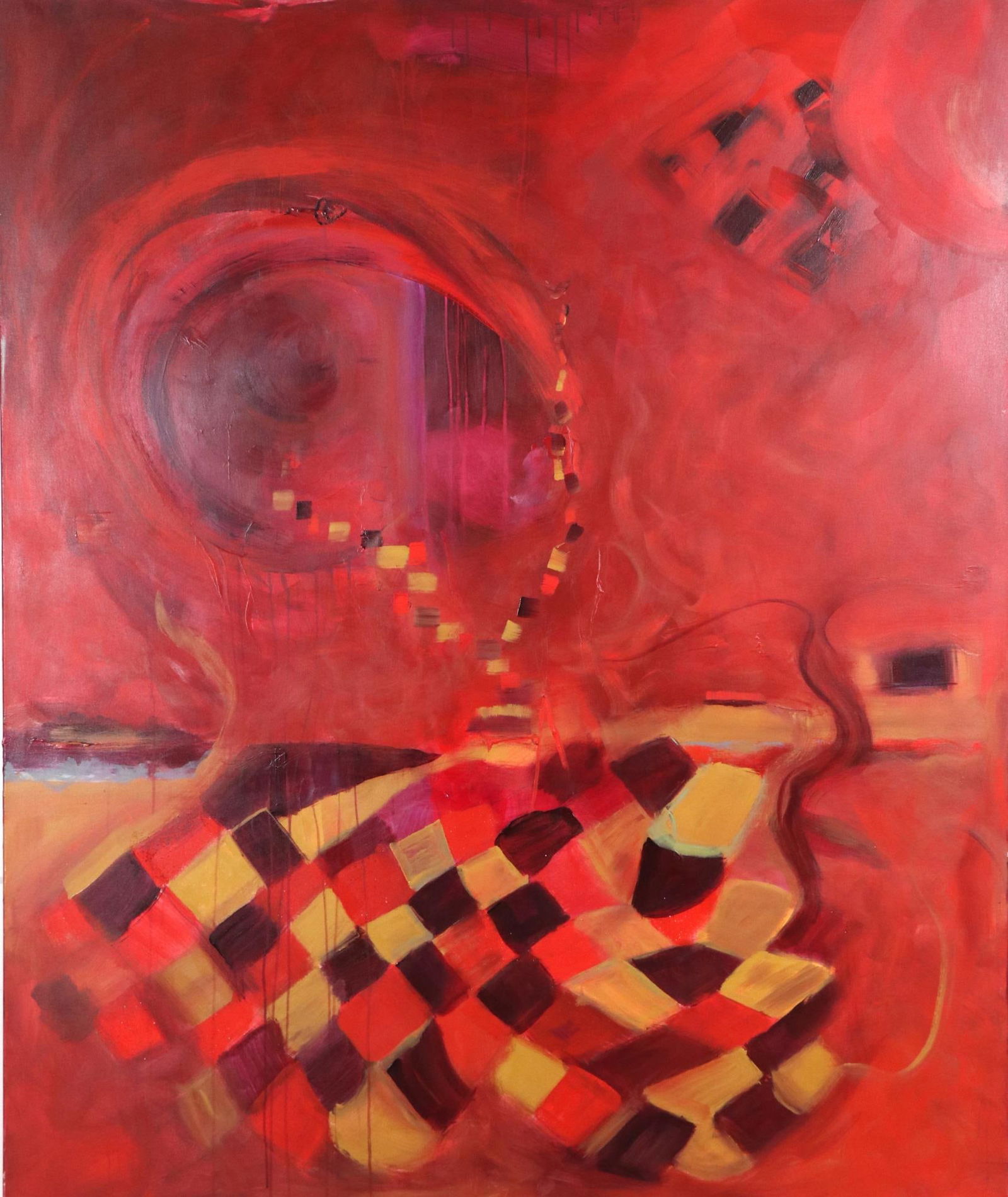 "IN SEARCH OF SELF" PAINTING BY KAREN LASTRE: "THE SEARCH OF SELF" PAINTING BY KAREN LASTRE. Height: 72 in. by Width: 60 in. by Depth: 1 IN.