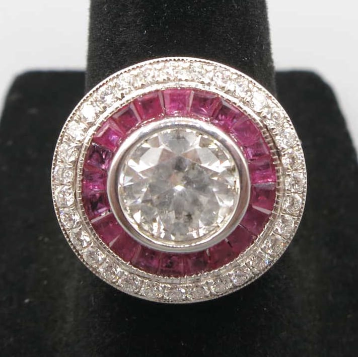 18KT White Gold Orianne Ruby & Diamond Ring (1 of 6)