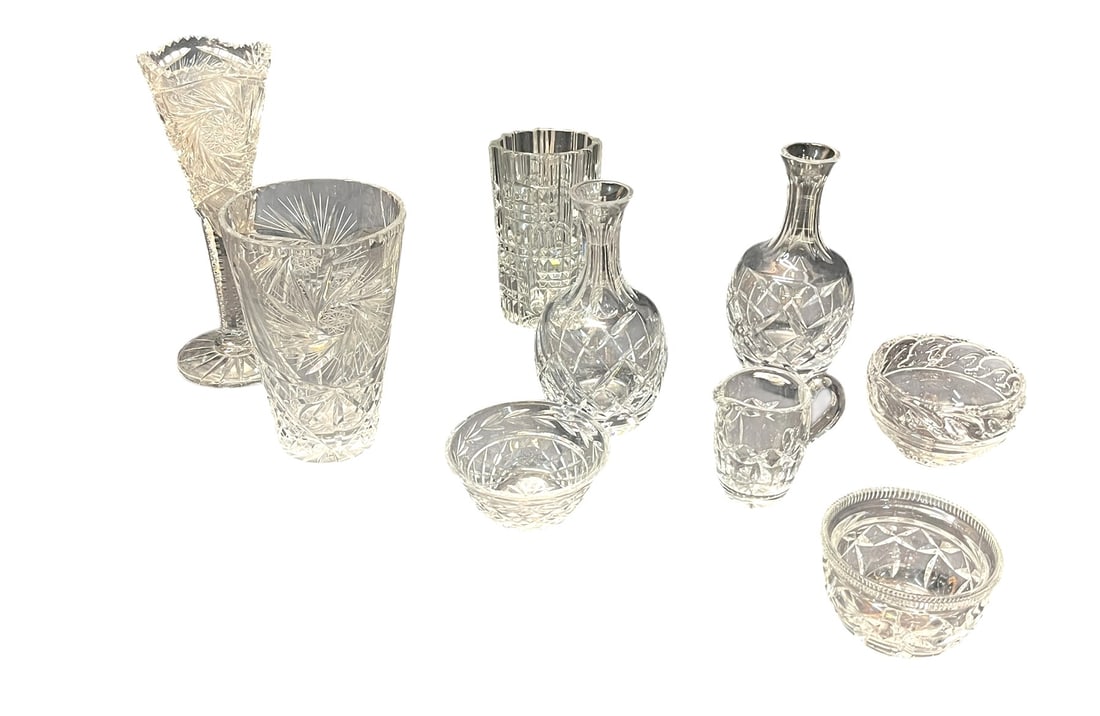 MIXED LOT OF SIX DECORATIVE CRYSTAL PIECES (1 of 14)
