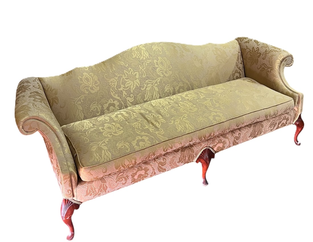 QUEEN ANNE STYLE CAMELBACK SOFA (1 of 9)