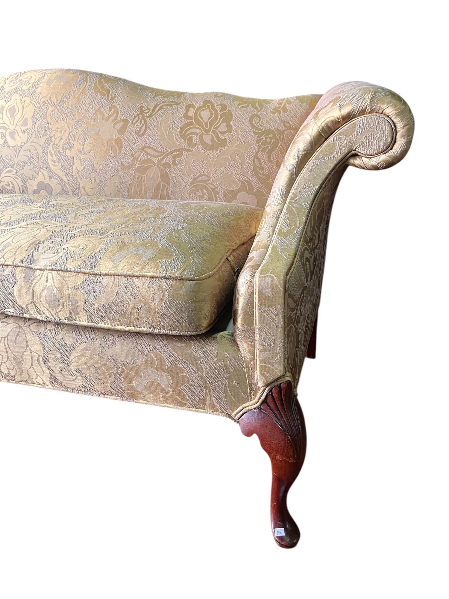 QUEEN ANNE STYLE CAMELBACK SOFA - 6