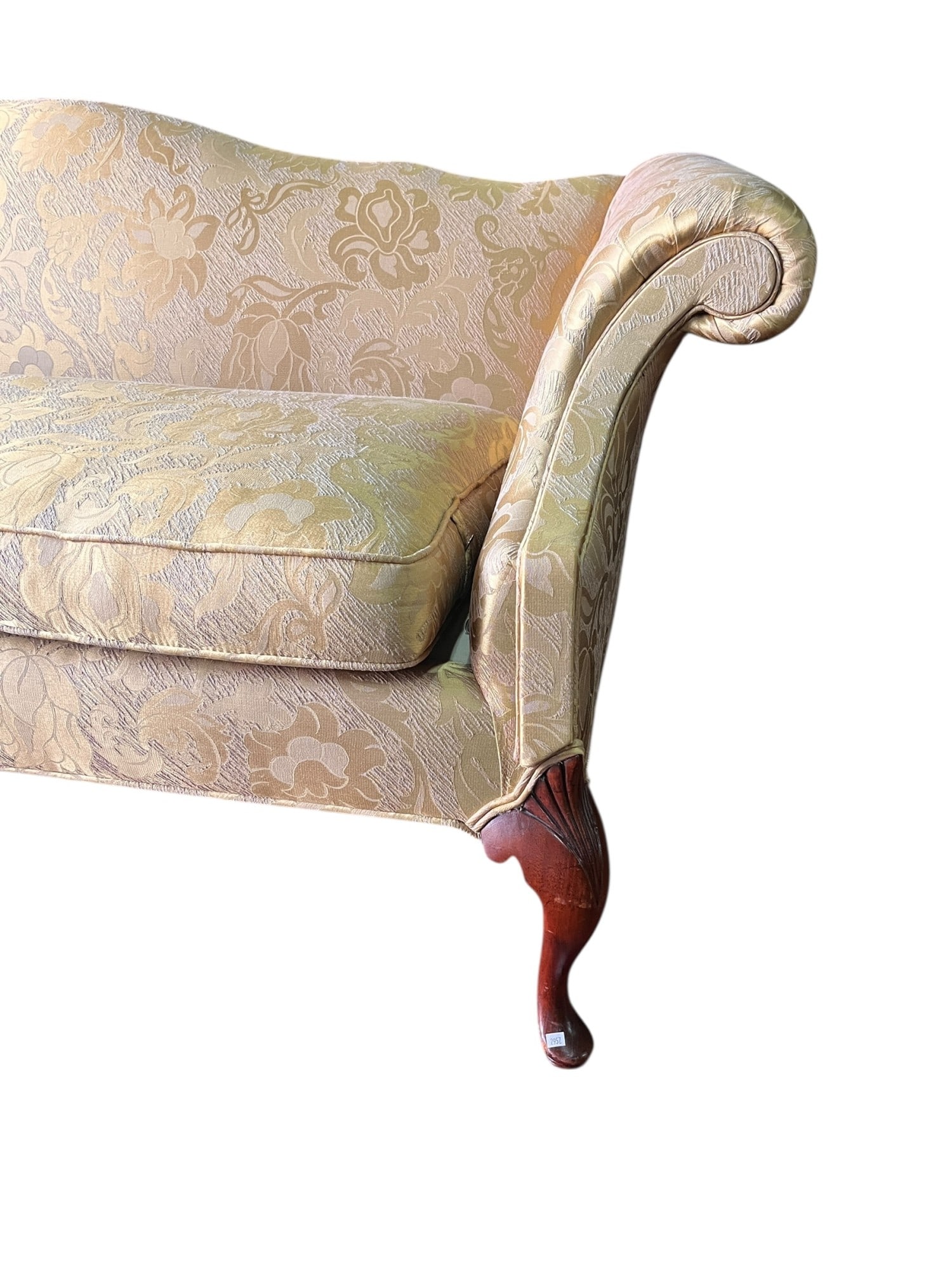 QUEEN ANNE STYLE CAMELBACK SOFA - 7