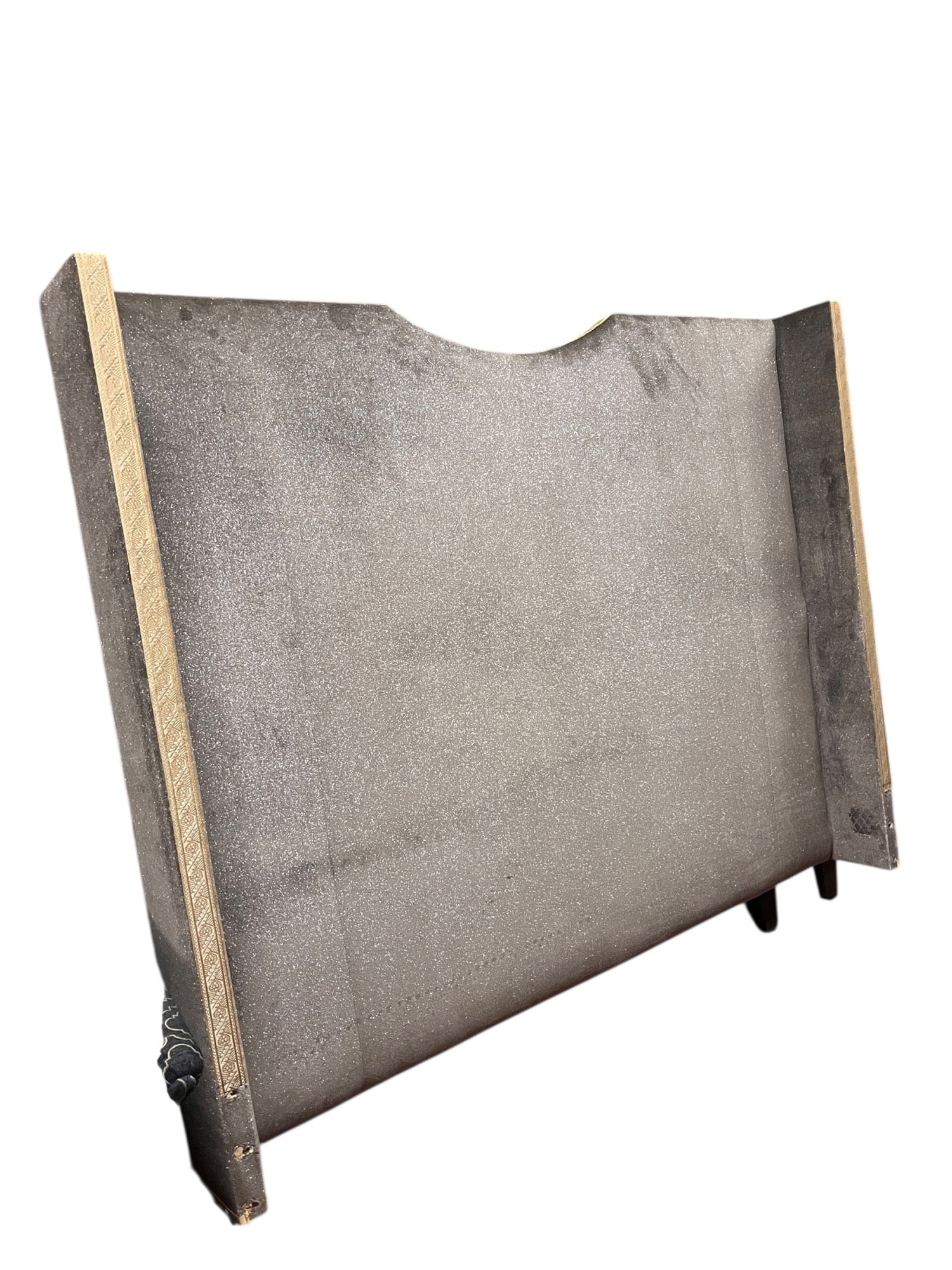 GRAY VELVET SPARKLE HEADBOARD AND SIDEBOARDS (1 of 5)