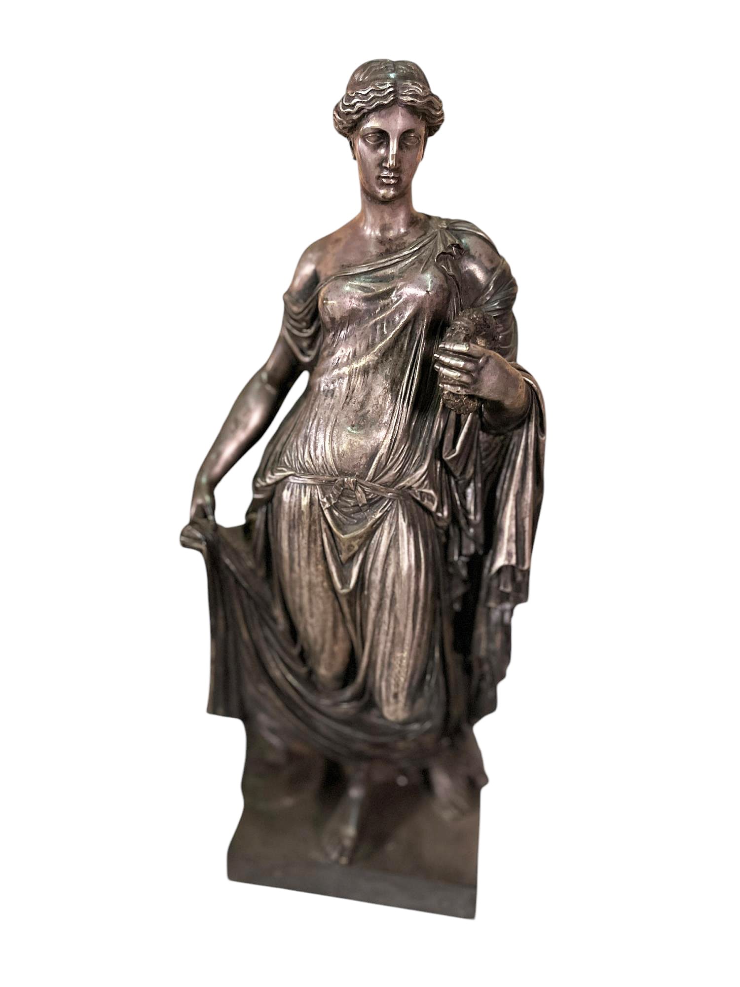 "THE FARNESE FLORA" BRONZE BY THENARD EDI: "THE FARNESE FLORA" SILVER PATINAED BRONZE SCULPTURE, SIGNED THENARD EDI. Height: 17.5 in. by Width: 7.5 in. by Depth: 6.5 in.