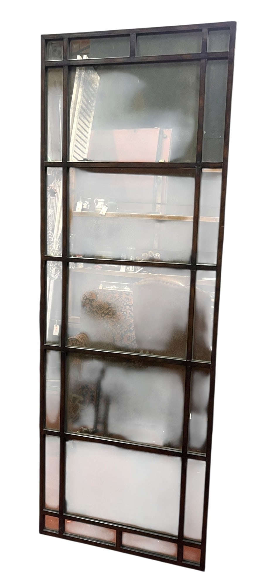 FULL LENGTH METAL MIRROR W/ AGED GLASS (1 of 4)