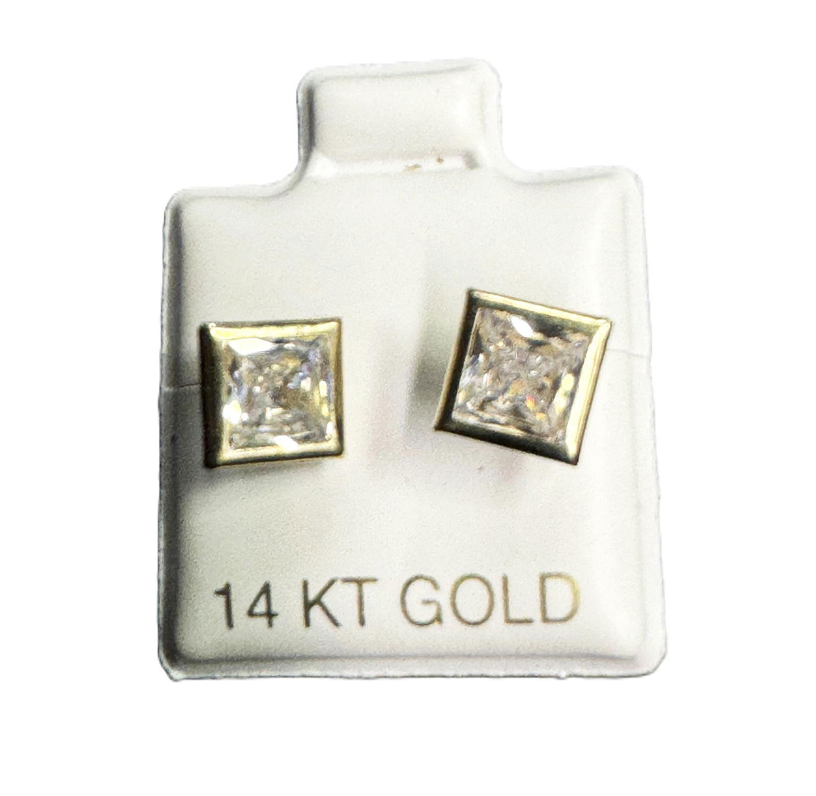 PAIR OF SQUARE CUT TOPAZ GOLD WASH EARRINGS: PAIR OF SQUARE CUT TOPAZ GOLD WASH STERLING EARRINGS. FOR PIERCED EARS.