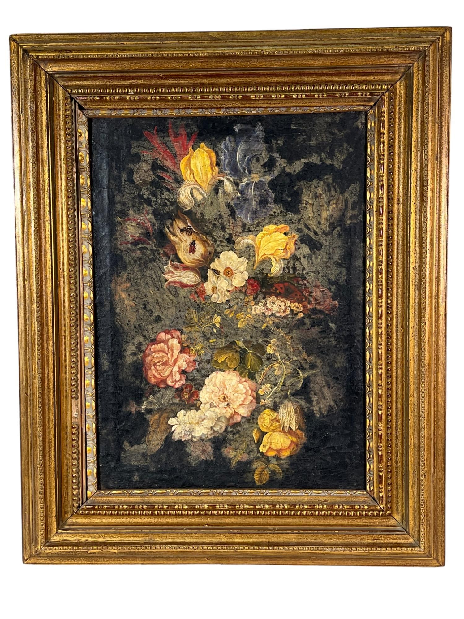 FLORAL STILL LIFE OIL ON CANVAS PAINTING (1 of 5)