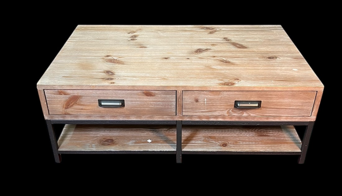 WOODEN AND METAL COFFEE TABLE (1 of 4)