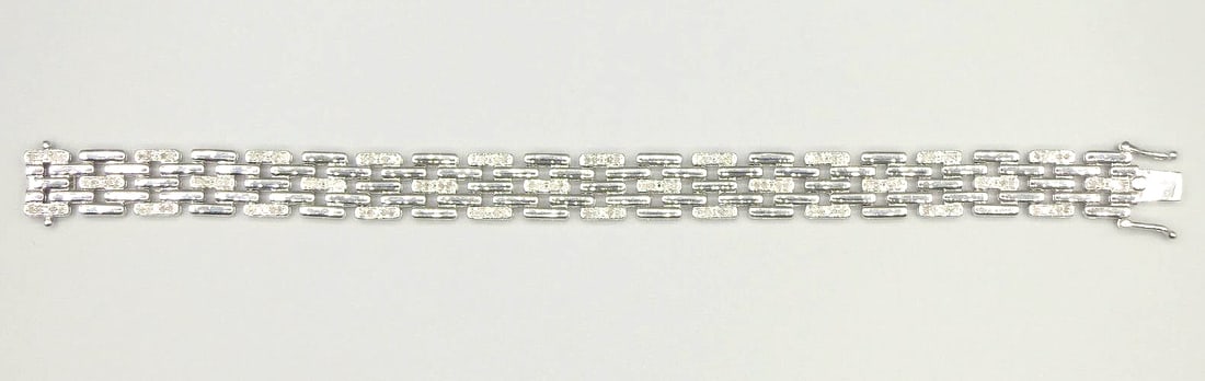 MICRO PAVE CZ STERLING SILVER LINK BRACELET (1 of 4)